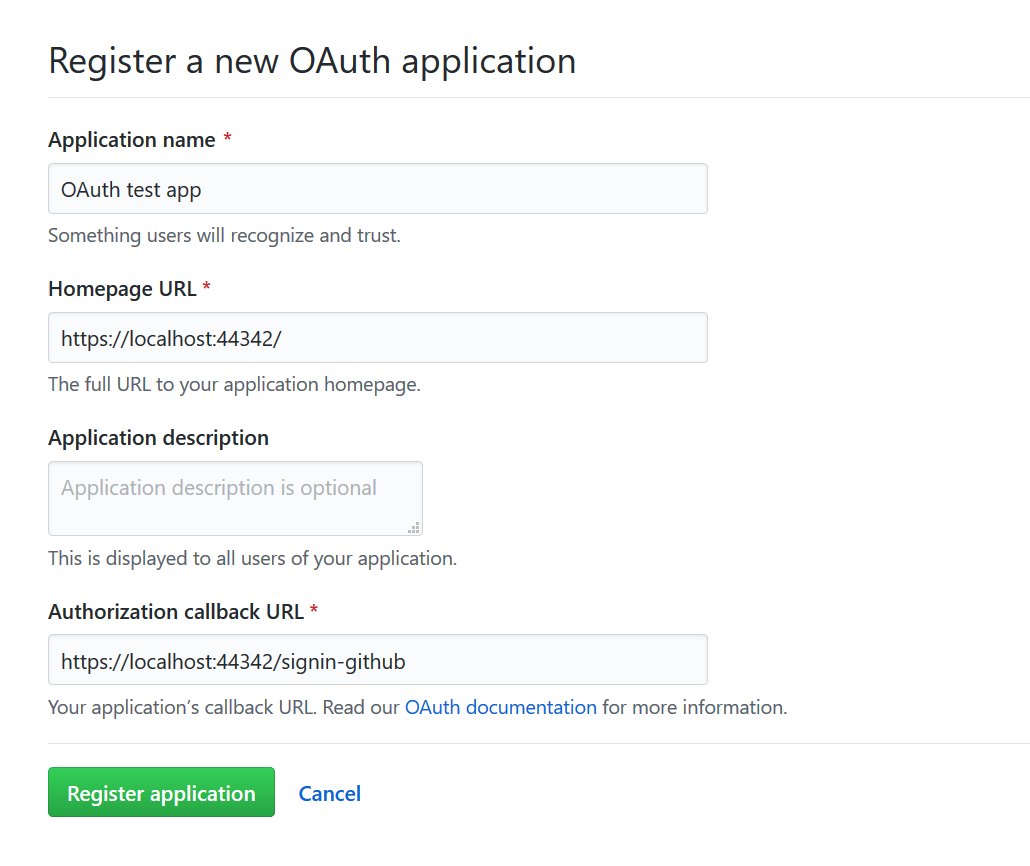 OAuth-github-settings